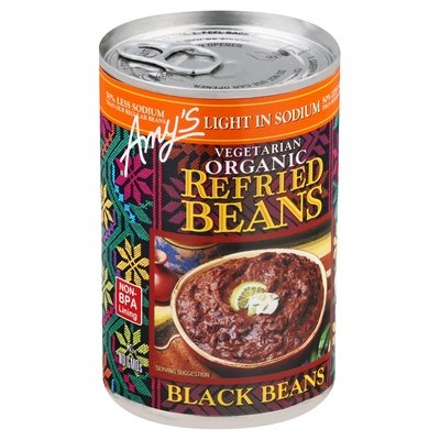 OG2 Amys Kitchen Refried Beans Black Ls 12/15.4 OZ [UNFI #20278]