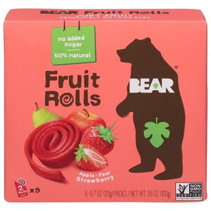 Bear Yoyos Real Fruit Roll Strwbry 6/3.5 OZ [UNFI #07779]