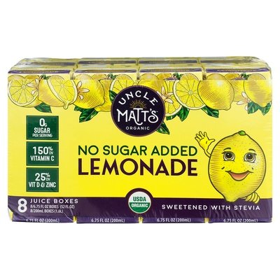 Uncle Matts Organic Lemonade Juice Box 4/8/6.75 Oz [UNFI #82725]