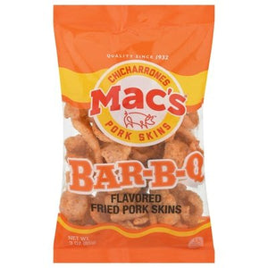 Mac`S Pork Skins Barbeque 12/3 OZ [UNFI #12291]