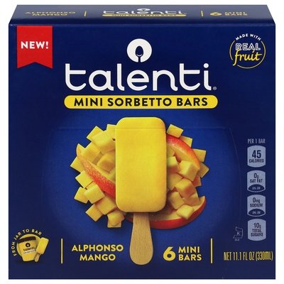 Talenti Gelato E Sorbetto Bars Mini Sorbet Mango 6/6/11.1 Oz [UNFI #73463]