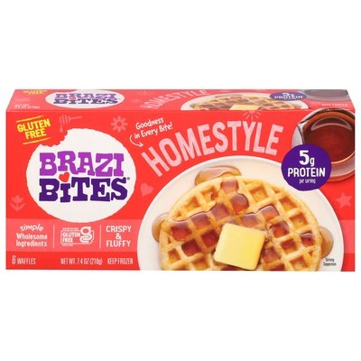 Brazi Bites Waffles,Homestyle,Crispy,Flufy 8/7.4 Oz [UNFI #53847]