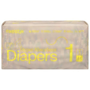 Freestyle Diapers Baby Size 1 6/34 Ct [UNFI #17365]