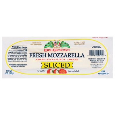 Bel Gioioso Mozzarella Fresh Sliced Log 12/8 Oz [Peterson #11368]