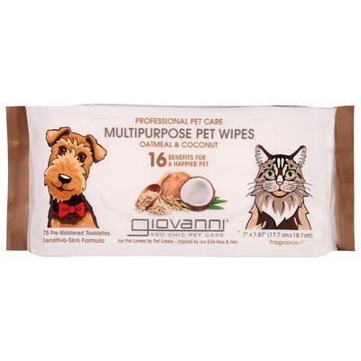 Giovanni Pet Wipes Oatmeal & Coconut 75 CT [UNFI #67846] T