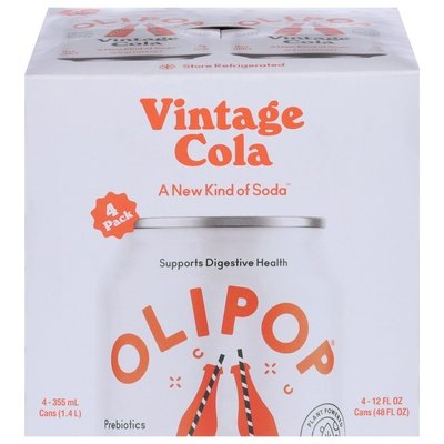 Olipop Vintage Cola, 4 Pack 6/4/12 Oz [UNFI #1841] T