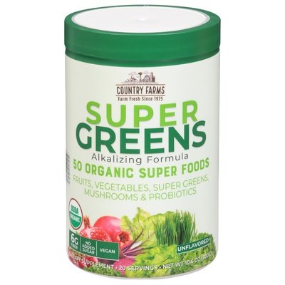 Country Farms Super Greens Powder Unflvrd 10.6 Oz [UNFI #31258]