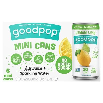 Good Pop Lemon Lime Sparkling Water 4/6/7.5 Z [UNFI #30695]