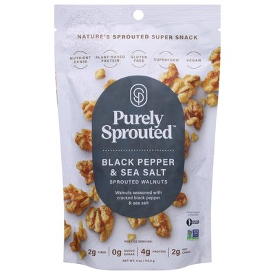 Purely Sprouted Black Pepper & Sea Salt Walnuts 6/4 Oz [UNFI #32659]
