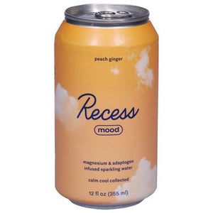 Recess Peach Ginger Sparkling Water 12/12 OZ [UNFI #15168] T