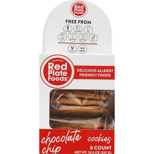 Red Plate Foods Cookies Choc Chip 8Ct Vegan Gf 6/10.5 Oz [Peterson #29832]