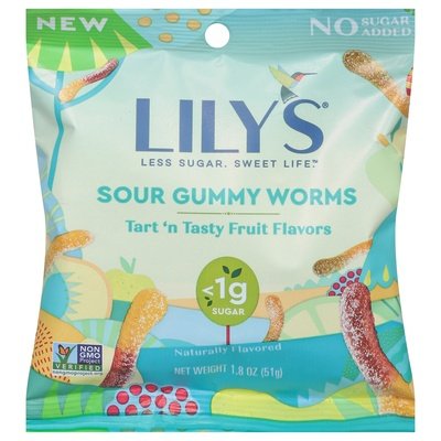 Lilys Gummy Worms Sour Fruit 12/1.8 OZ [UNFI #89367]