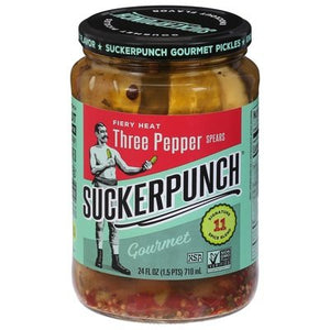 Suckerpunch Pickles,3-Pepper Fire Spears 6/24 Oz [UNFI #24644]