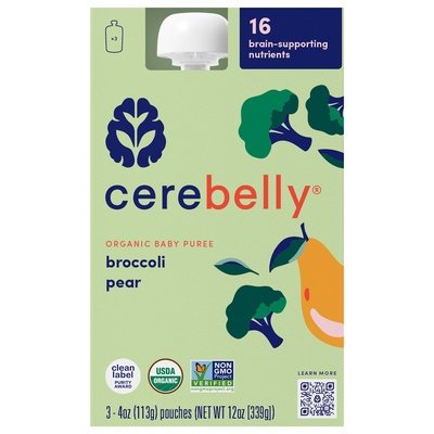 OG2 Cerebelly Broccoli Pear 6/3/4 OZ [UNFI #18118]