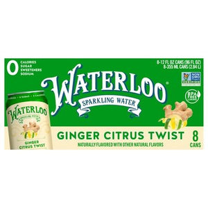 Waterloo Sparkling Water Ginger Citrus 3/8/12 Oz [UNFI #37320]