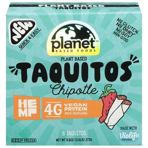 Planet Based Foods Hemp Taquito Chipotle 8/9.6 Oz [UNFI #5459]