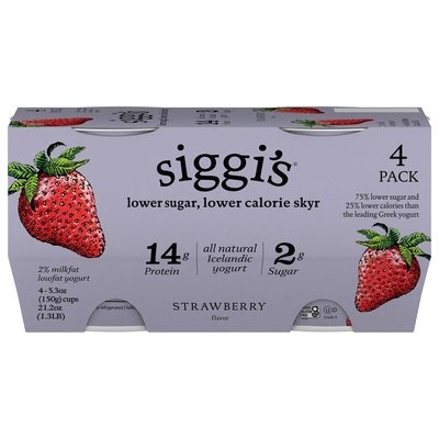 Siggi`S Yogurt Strawberry 4/4/5.3 OZ [UNFI #10465]