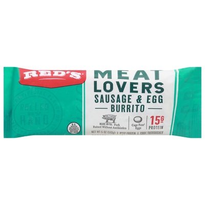 Reds All Natural Burrito Breakfast Meat Lovers 12/5 Oz [UNFI #18236]