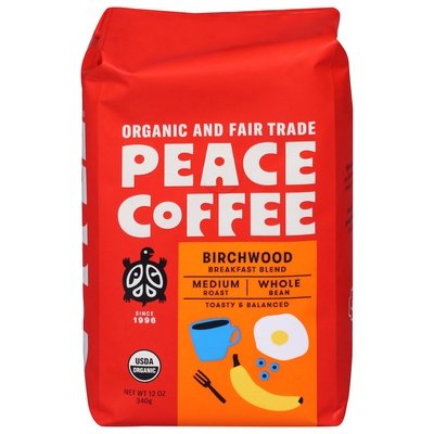 Peace Coffee Birchwood Blend Whole Bean 6/12 Oz [UNFI #71501]