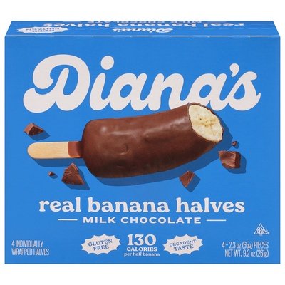 Dianas Bananas Milk Chocolate Banana Halves 12/9.2 Oz [UNFI #3799]