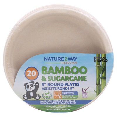 Naturezway Plates,Bamboo,Round,9 Inch 12/20 CT [UNFI #36909] T