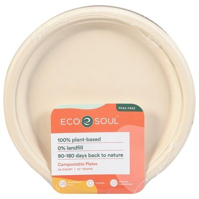 Eco Soul Round Plates 10 Inch Bagasse 8/20 Ct [UNFI #87749]