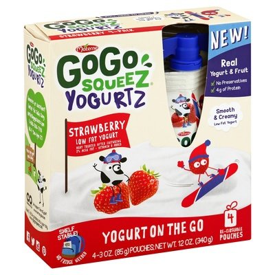 Gogo Yogurtz Strawberry 12/4/3 OZ [UNFI #31257]