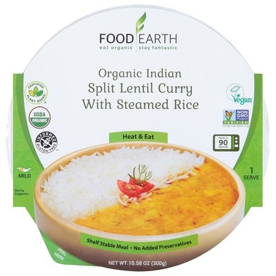 OG1 Food Earth Split Lentil Curry, w/Rice 6/10.58 OZ [UNFI #64825]