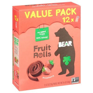 Bear Fruit Roll, Strawberry, 12 PK 5/8.5 OZ [UNFI #38127]