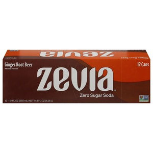 Zevia Ginger Root Beer Soda 2/12/12 Oz [UNFI #86330]