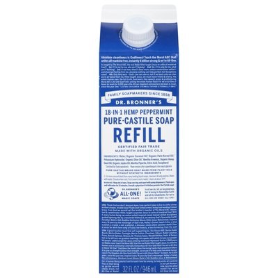 Dr. Bronners Peppermint Refill 32 Oz [UNFI #6579]