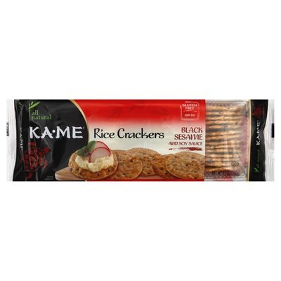 Ka-me Rice Cracker Black Sesame Soy 12/3.5 OZ [UNFI #38995]