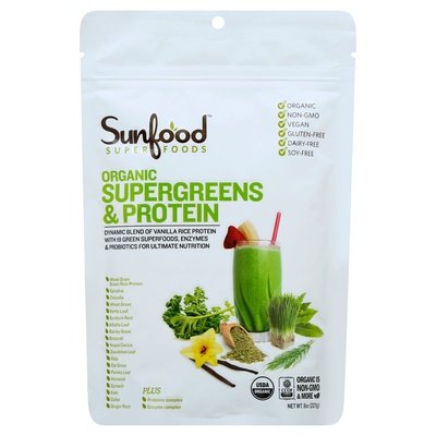 OG2 Sunfood Supergreens & Protein 8 Oz [UNFI #62612] T