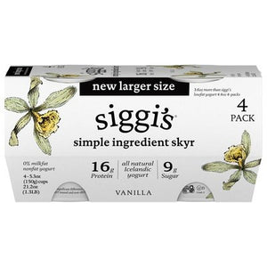 Siggi`S VANILLA SKYR NON FAT YOGURT 4/4/5.3 OZ [UNFI #83892]