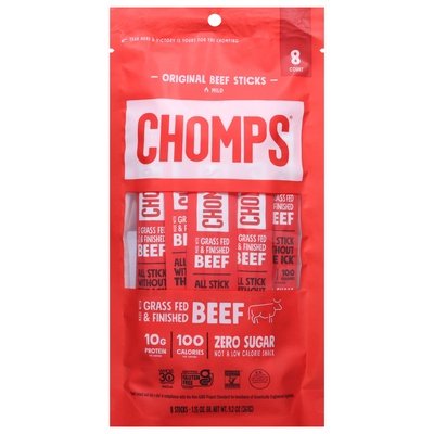 Chomps Original Beef Sticks 8/8/1.15 OZ [UNFI #85648]