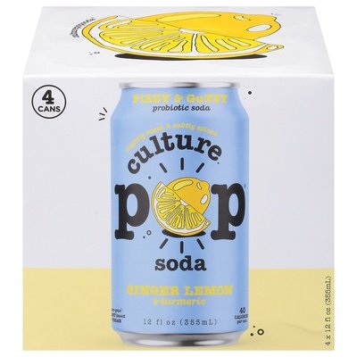 Culture Pop Soda Ginger Lemon Soda 6/4/12 OZ [UNFI #07772] T