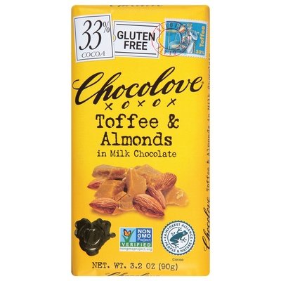 Chocolove Choc Bar Toffee Almond 12/3.2 OZ [UNFI #30178]