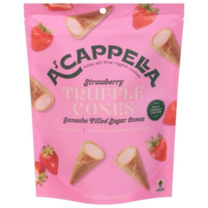 Acappella Strawberry Truffle Cones 6/2.54 Oz [UNFI #36753]