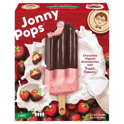 Jonnypops Chocolate Dip Strawberry CRM 6/8.25 OZ [UNFI #16928]