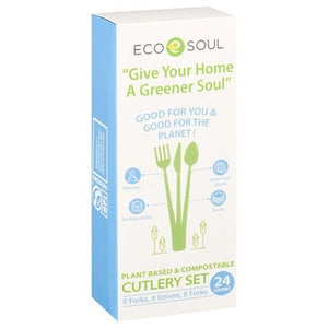 Eco Soul Cutlery Set Compostable 24 Ct [UNFI #88077]