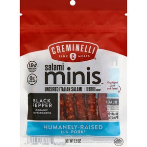 Creminelli Fine Meats Mini Salame Black Pepper 12/2.6 Oz [Peterson #24410]