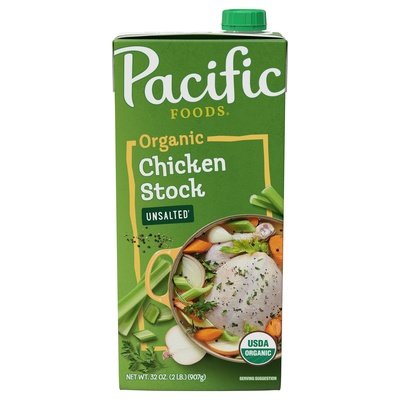 OG2 Pacific Nat Unsalted Chicken Stock 12/32 OZ [UNFI #18067]