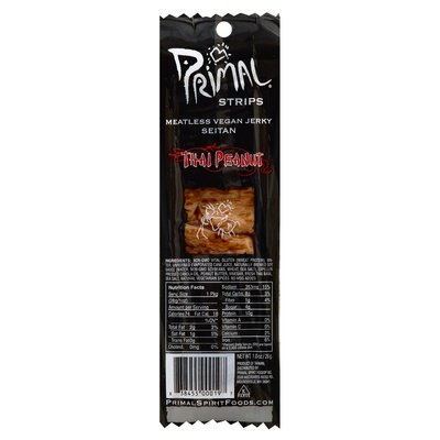 Primal Seitan Jerky Thai Pnut 24/1 OZ [UNFI #24459]