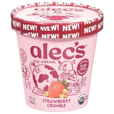 Alecs Ice Cream Strawberry Crumble 8/14 Oz [UNFI #05489]