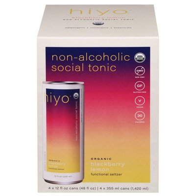 Hiyo Blackberry Lemon Seltzer 4 Pk 6/4/12 Oz [UNFI #46468]
