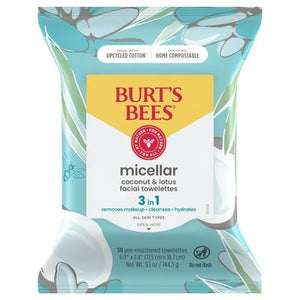 Burts Bees Cleaning Towelette, Micellar 3/30 Ct [UNFI #65156]