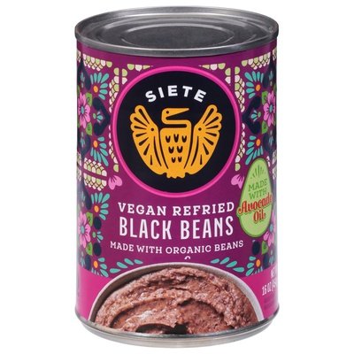 Siete Beans Black Refried 12/16 OZ [UNFI #04830]