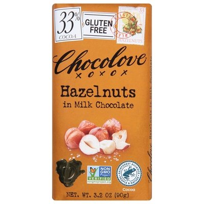 Chocolove Milk Choc Hazelnut 12/3.2 OZ [UNFI #30398]