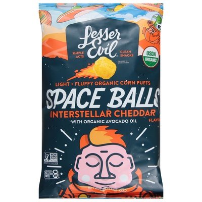 Lesser Evil Cheddar Space Balls 6/5 Oz [UNFI #32196]