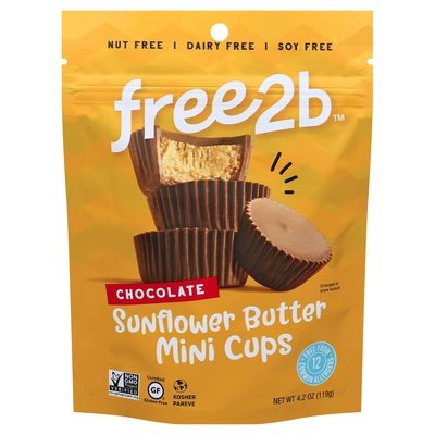 Free2b Mini Rice Chocolate Sun Cups 6/4.2 OZ [UNFI #65292]